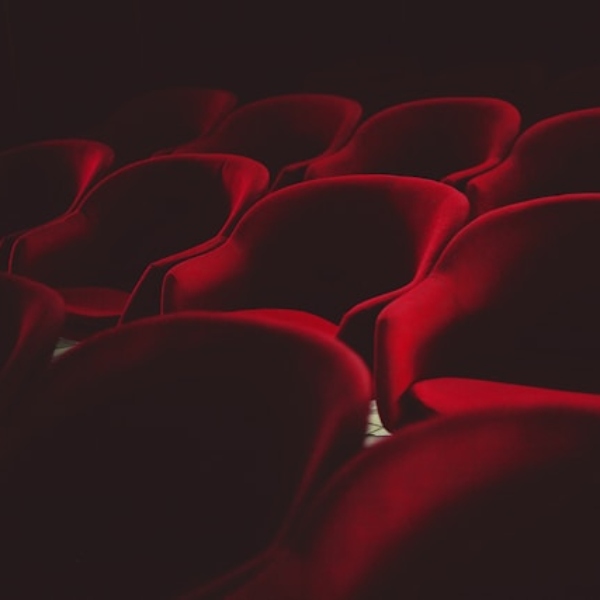Rows of plush red seats