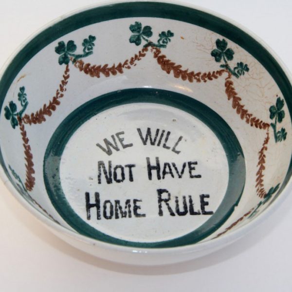 Image of bowl with We will not have home rule written at the bottom.