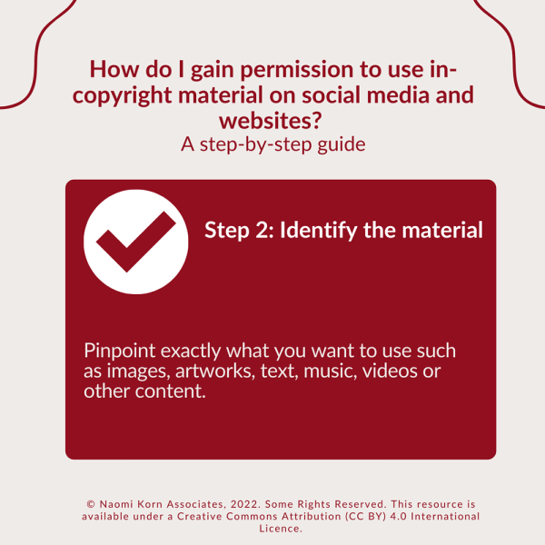 How do I gain permission to use incopyright material on social media and websites? CultureHive