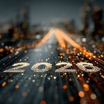 2026 set out as 'cats eyes' on a blurry cityscape highway