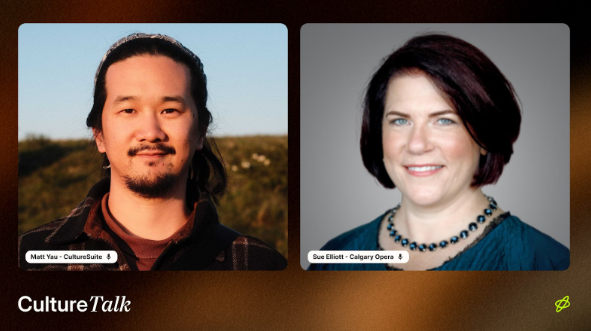 Head and shoulders of Matt Yau and Sue Elliott 